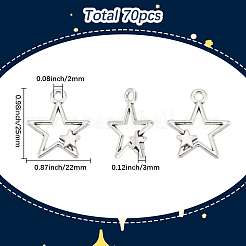 70Pcs Tibetan Style Alloy Pendants&nbsp;TIBEP-SC0003-13