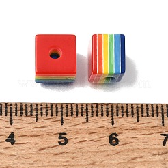 Opaque Rainbow Stripe Resin Beads&nbsp;RE-CBA0A57-07