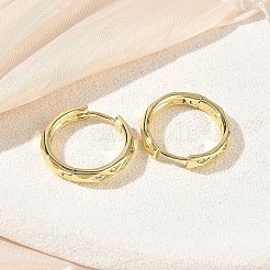 Brass Micro Pave Cubic Zirconia Hoop Earrings&nbsp;KK-CBA30C7-05G