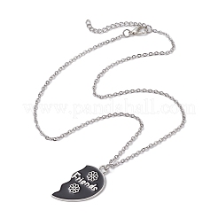 Couple Heart BFF Matching Alloy Enamel Pendant Necklaces&nbsp;NJEW-JN05036