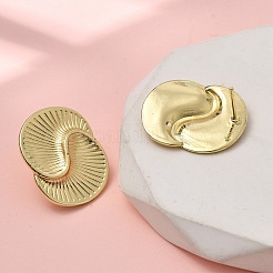 Curved Brass Stud Earrings&nbsp;EJEW-H180-25G