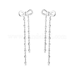 Bowknot 925 Sterling Silver Tassel Stud Earrings&nbsp;FS-WGF533A-01
