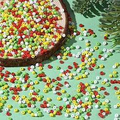4 Colors Christmas 8/0 Glass Round Seed Beads&nbsp;SEED-X0058-03B