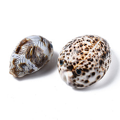 Printed Natural Cowrie Shell Beads&nbsp;SSHEL-Q314-002