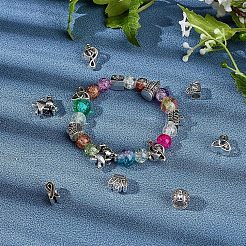 Tibetan Style Alloy European Beads&nbsp;TIBEB-FH0001-19AS-LF