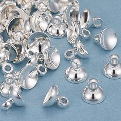 Rack Plating Brass Bead Cap Pendant Bails&nbsp;KK-O139-09A-S