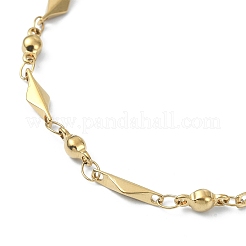 Ion Plating(IP) 304 Stainless Steel Rhombus Link Chain Necklaces for Women&nbsp;NJEW-D052-01G