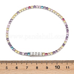 925 Sterling Silver Micro Pave Cubic Zirconia Tennis Bracelets for Women&nbsp;BJEW-C117-01B-P01