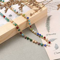 Rondelle Glass Pendant Necklaces&nbsp;NJEW-JN03187