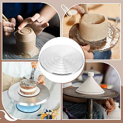 Aluminum Double Sided Turntable for Ceramic Clay Sculpture Wheel&nbsp;TOOL-WH0816-005P-03
