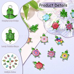 60Pcs 15 Styles Alloy Enamel Connector Charms&nbsp;ENAM-CJ0004-40