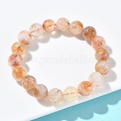 Natural Citrine Round Beads Stretch Bracelets for Women&nbsp;BJEW-Z158-03B-02