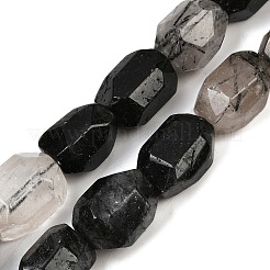 Natural Black Rutilated Quartz Beads Strands&nbsp;G-F796-C02-01