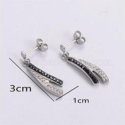3 Pairs Stainless Steel Arch Dangle Stud Earrings&nbsp;JE7979