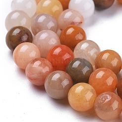 Natural Golden Silk Jade Beads Strands&nbsp;G-K410-07-6mm