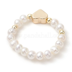 Adjustable Natural Cultured Freshwater Pearl Finger Rings for Women&nbsp;RJEW-JR00994