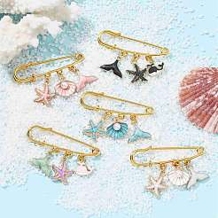 Marine Theme Pendant Alloy Enamel Brooches&nbsp;JEWB-BR00143