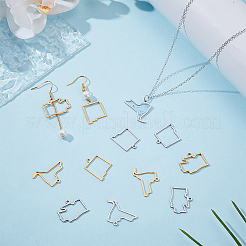 12Pcs 3 Styles 2 Colors 304 Stainless Steel Pendants&nbsp;STAS-PH0006-45