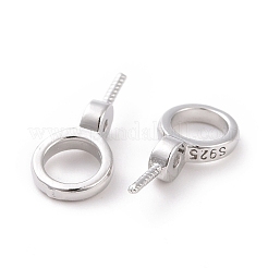 Anti-Tarnish Rhodium Plated 925 Sterling Silver Screw Eye Peg Bails&nbsp;STER-D035-46P