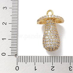 Rack Plating Brass Micro Pave Clear Cubic Zirconia Pendants&nbsp;KK-L224-001G