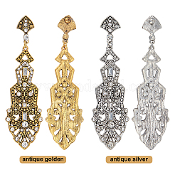 2 Pairs 2 Colors Crystal Rhinestone Teardrop Dangle Stud Earrings&nbsp;EJEW-AN0001-77