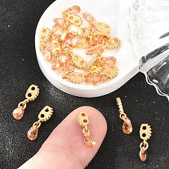 SHEGRACE Brass Micro Pave Cubic Zirconia Charms&nbsp;XGRQ5K250-824G-C