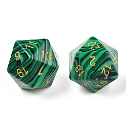 Metal Enlaced Synthetic Malachite Polyhedral Dice Set&nbsp;G-T122-75C