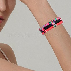 12Pcs 12 Color Polymer Clay Heishi Surfer Stretch Bracelets Set&nbsp;BJEW-SW00123