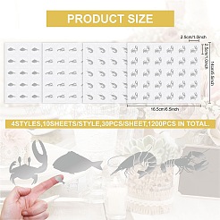 40 Sheets 4 Patterns PVC Waterproof Self-Adhesive Sticker Sets&nbsp;STIC-OC0001-11C