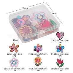 7Pcs 7 Style Transparent Acrylic Pendants&nbsp;KY-YW0001-18