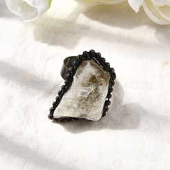 Natural Yellow Quartz Irregular Nugget Open Cuff Rings&nbsp;G-A278-03AB-05