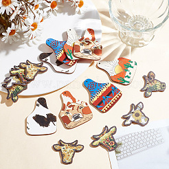 40Pcs 8 Style Single Face Printed Basswood Big Pendants&nbsp;WOOD-AR0001-35