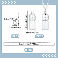 DIY Glass Bottle Pendant Necklace Making Kits&nbsp;DIY-UN0007-62C