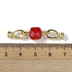 Natural Red Corundum/Ruby with Brass Fold Over Clasps&nbsp;G-G141-01G