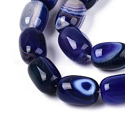 Dyed Natural Banded Agate Beads Strands&nbsp;G-T144-44C