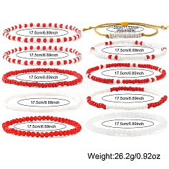 10Pcs Glass Seed Bead & Glass Stretch Bracelets&nbsp;ZB7764-1