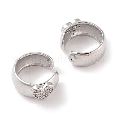 Brass Micro Pave Clear Cubic Zirconia Cuff Earrings for Women&nbsp;EJEW-I305-02P