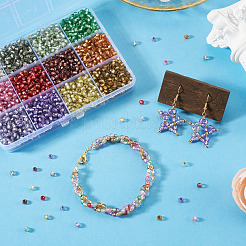 180G 12 Colors Silver Lined Glass Seed Beads&nbsp;SEED-TA0001-73