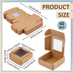 60Pcs Square Foldable Creative Kraft Paper Box&nbsp;CON-BC0007-72B
