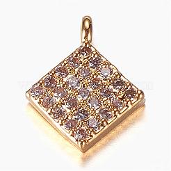 Brass Cubic Zirconia Charms&nbsp;KK-N0106-10