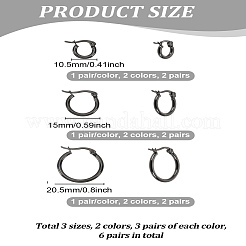 6 Pairs 6 Style Stainless Steel Ring Hoop Earrings for Women&nbsp;EJEW-LP0001-41