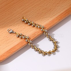 Two Tone 304 Stainless Steel Link Chain Bracelets&nbsp;WGF39E1-01