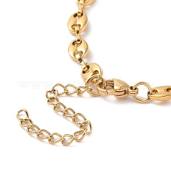 PVD Vacuum Plating 304 Stainless Steel Coffee Bean Chain Bracelet for Men Women&nbsp;BJEW-E031-16G-01