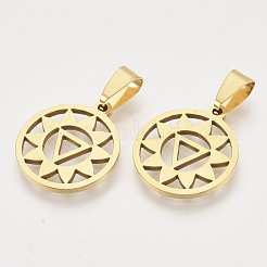 Chakra Theme 201 Stainless Steel Pendants&nbsp;STAS-N089-51G