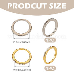 2Pcs 2 Colors Alloy with Crystal Rhinestone Finger Rings&nbsp;RJEW-TADJ0001-01D