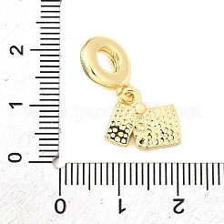 Brass Micro Pave Clear Cubic Zirconia European Dangle Charms&nbsp;KK-F904-17G