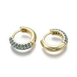 Brass Micro Pave Cubic Zirconia Huggie Hoop Earrings&nbsp;EJEW-R144-004D-NF