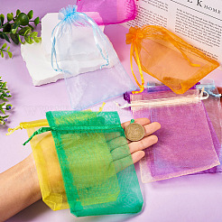 110Pcs 11 Colors Organza Bags Jewellery Storage Pouches Wedding Favour Party Mesh Drawstring Gift&nbsp;OP-TA0001-05