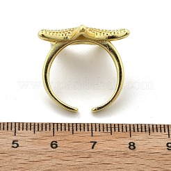 Starfish Brass Cuff Rings for Women&nbsp;RJEW-C123-02G