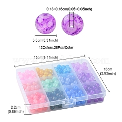 336Pcs 12 Colors Baking Paint Crackle Glass Bead Strands&nbsp;DGLA-YW0001-11